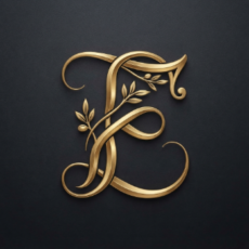 Eroli's Pizzeria & Car Wash Logo - Elegantes goldenes E mit Olivenzweigen